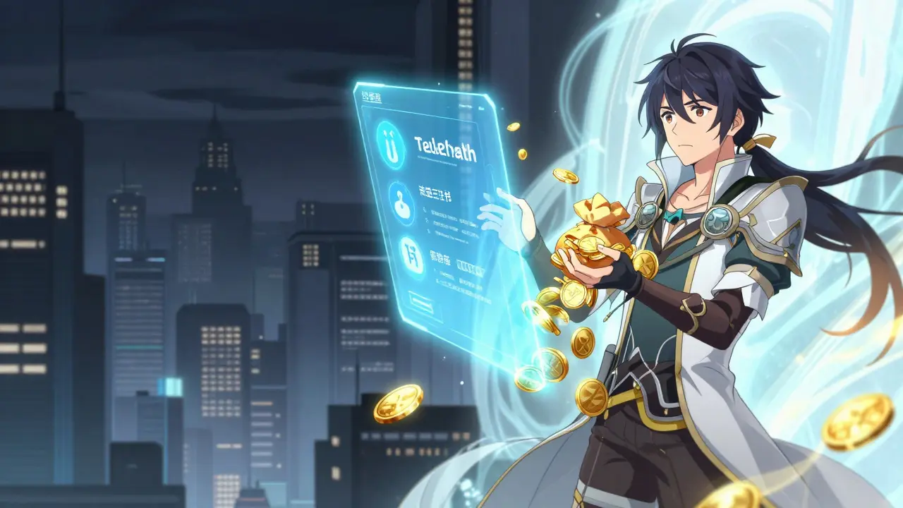 Isekai style illustration comparing high retail costs with affordable digital telehealth options.